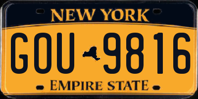NY license plate GOU9816