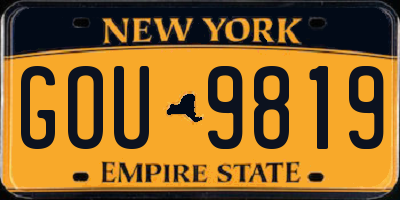 NY license plate GOU9819