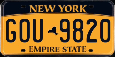 NY license plate GOU9820