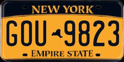 NY license plate GOU9823