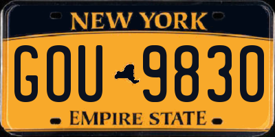 NY license plate GOU9830