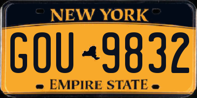 NY license plate GOU9832