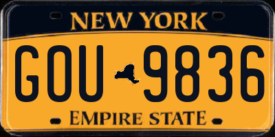 NY license plate GOU9836