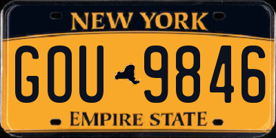 NY license plate GOU9846