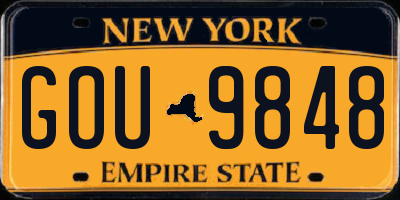 NY license plate GOU9848