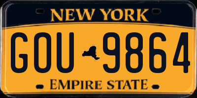 NY license plate GOU9864