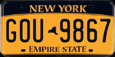 NY license plate GOU9867
