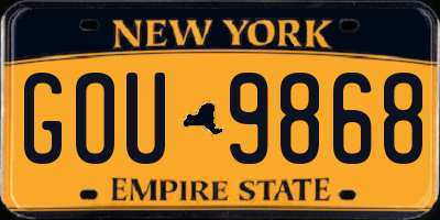 NY license plate GOU9868