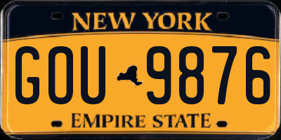 NY license plate GOU9876