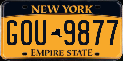 NY license plate GOU9877