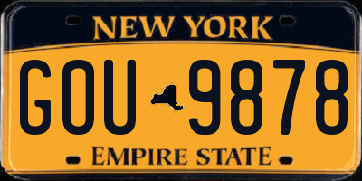 NY license plate GOU9878