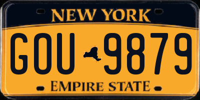 NY license plate GOU9879