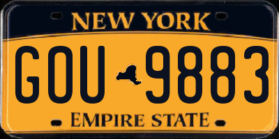 NY license plate GOU9883