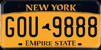 NY license plate GOU9888