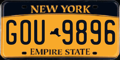 NY license plate GOU9896