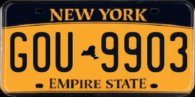 NY license plate GOU9903