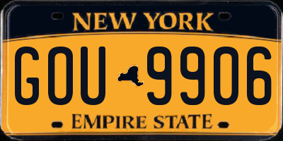 NY license plate GOU9906