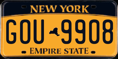 NY license plate GOU9908