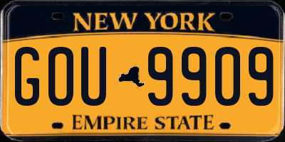 NY license plate GOU9909