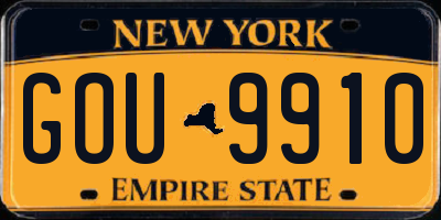 NY license plate GOU9910