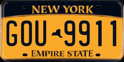 NY license plate GOU9911