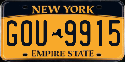 NY license plate GOU9915