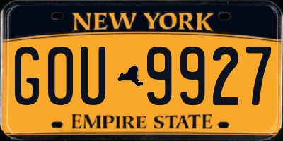 NY license plate GOU9927