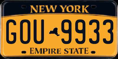 NY license plate GOU9933