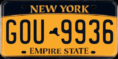 NY license plate GOU9936