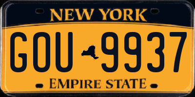NY license plate GOU9937