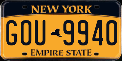 NY license plate GOU9940