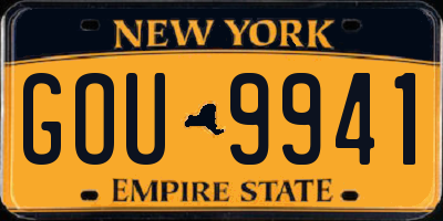 NY license plate GOU9941
