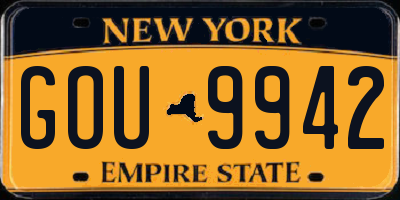 NY license plate GOU9942