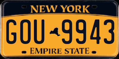 NY license plate GOU9943