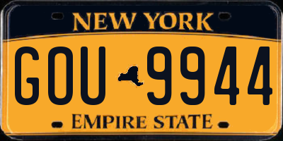 NY license plate GOU9944