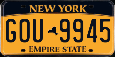NY license plate GOU9945