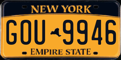 NY license plate GOU9946