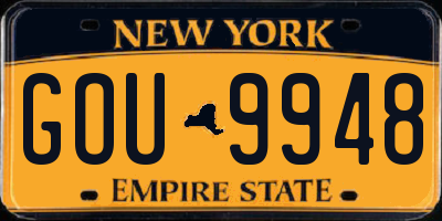 NY license plate GOU9948