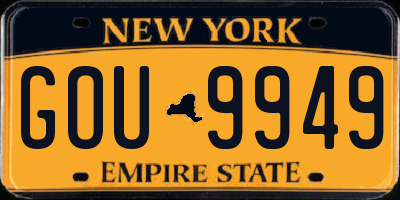 NY license plate GOU9949