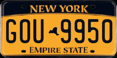 NY license plate GOU9950