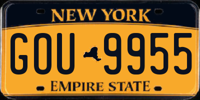NY license plate GOU9955