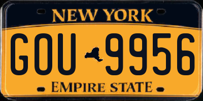 NY license plate GOU9956