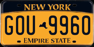 NY license plate GOU9960