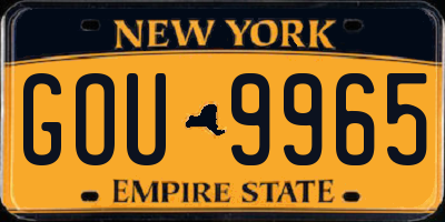 NY license plate GOU9965
