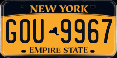 NY license plate GOU9967