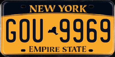 NY license plate GOU9969