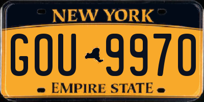 NY license plate GOU9970
