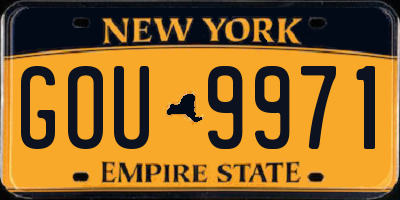 NY license plate GOU9971