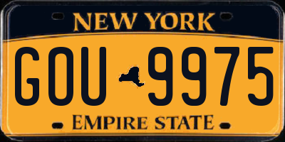 NY license plate GOU9975