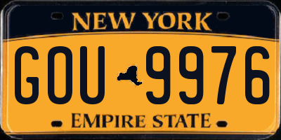 NY license plate GOU9976